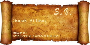 Surek Vilmos névjegykártya